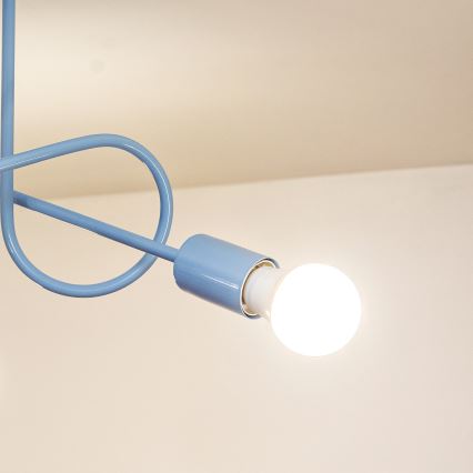 Aufgesetzte Deckenleuchte OXFORD 3xE27/15W/230V blau