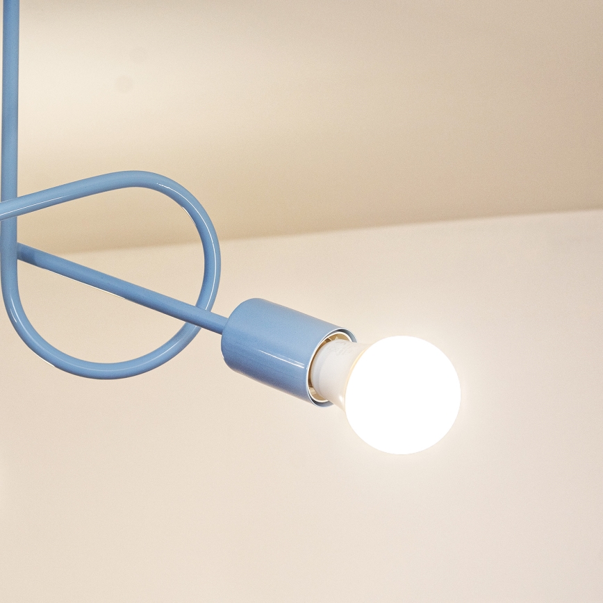 Aufgesetzte Deckenleuchte OXFORD 3xE27/15W/230V blau