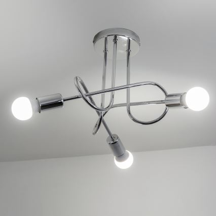 Aufgesetzte Deckenleuchte OXFORD 3xE27/15W/230V, glänzender Chrom