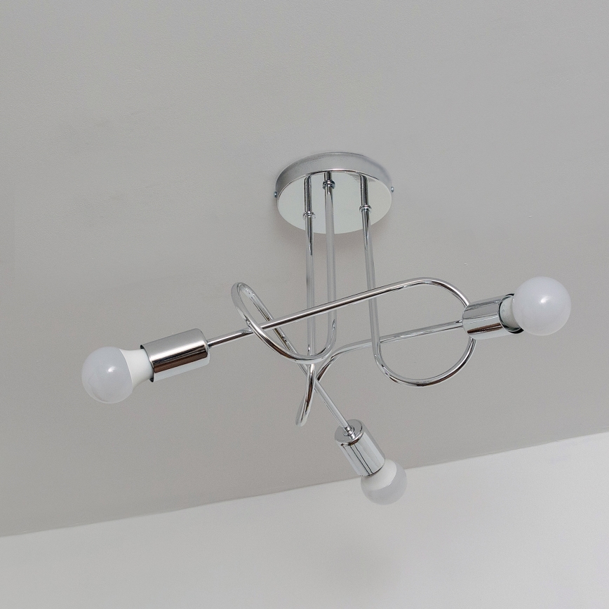 Aufgesetzte Deckenleuchte OXFORD 3xE27/15W/230V, glänzender Chrom
