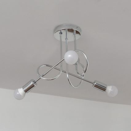 Aufgesetzte Deckenleuchte OXFORD 3xE27/15W/230V, glänzender Chrom