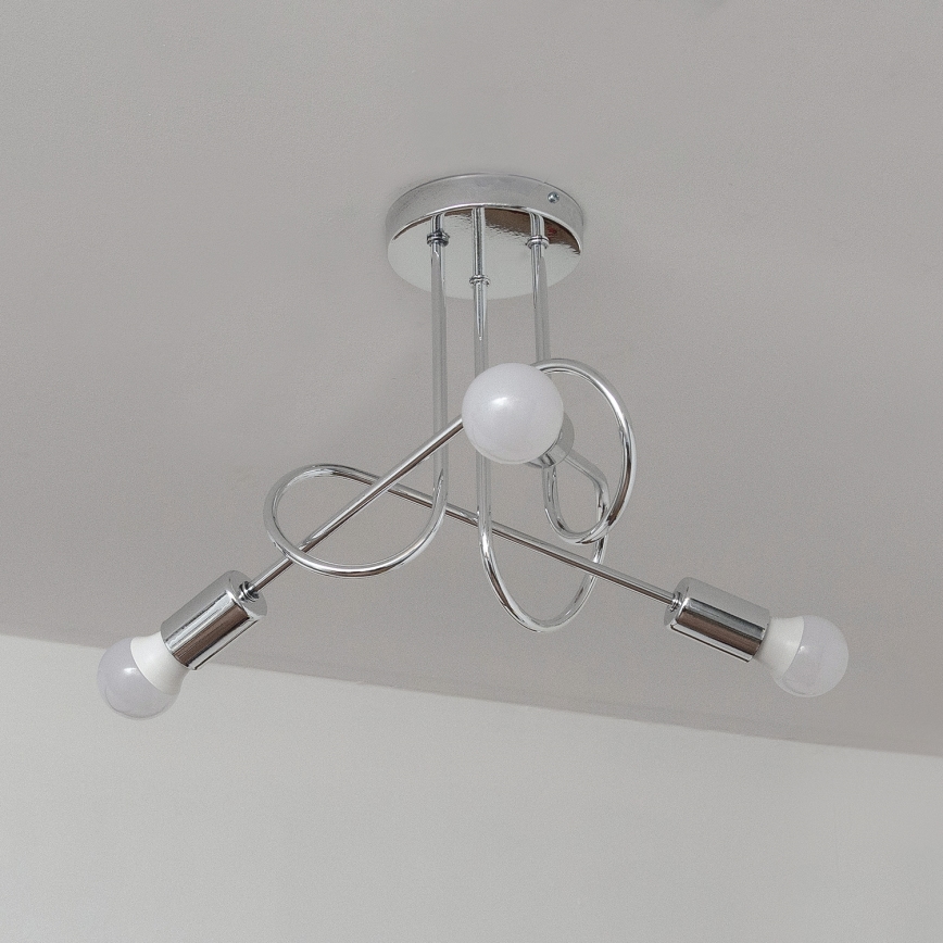 Aufgesetzte Deckenleuchte OXFORD 3xE27/15W/230V, glänzender Chrom