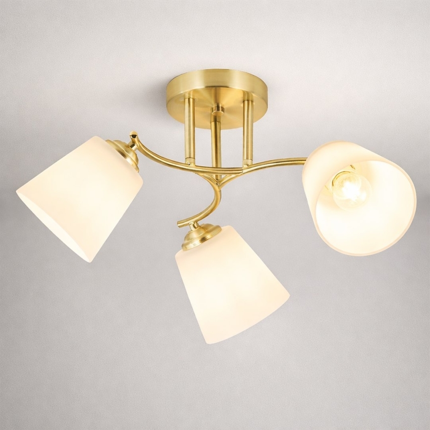 Aufgesetzte Deckenleuchte PAFOS 3xE27/15W/230V, Gold