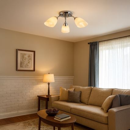 Aufgesetzte Deckenleuchte PORTOS 3xE14/10W/230V, glänzender Chrom