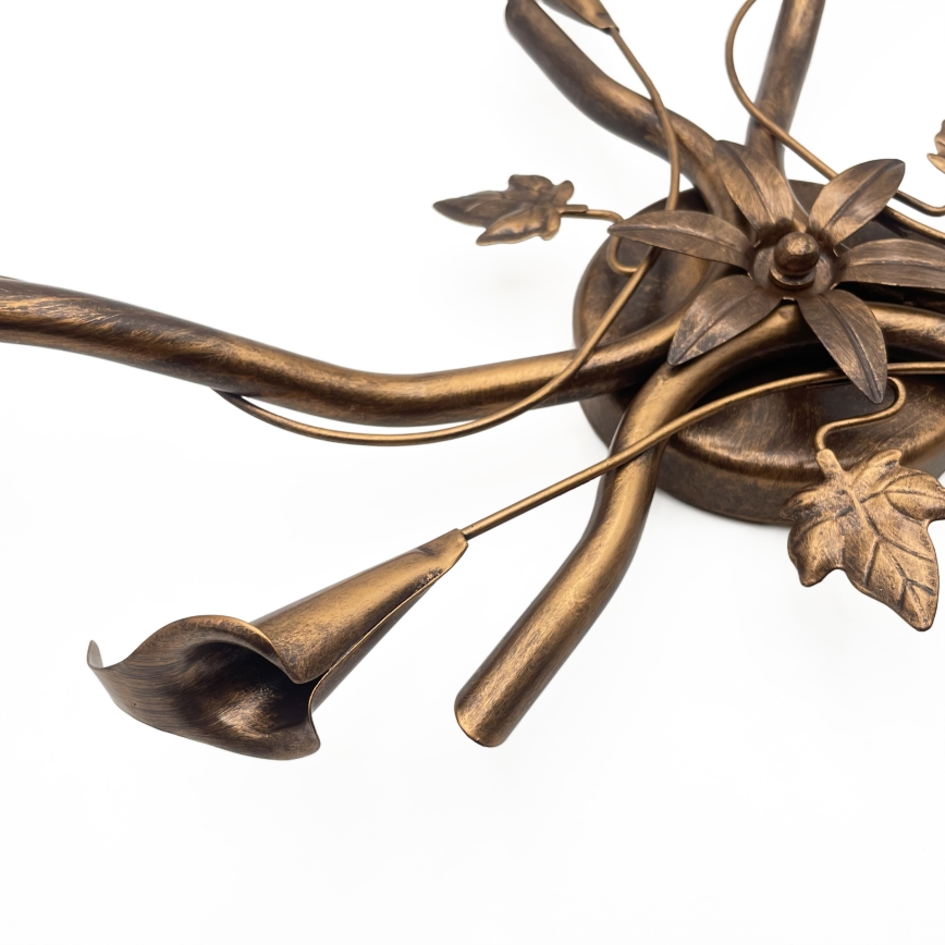 Aufgesetzte Deckenleuchte ROZETA 3xE14/40W/230V, bronzefarben