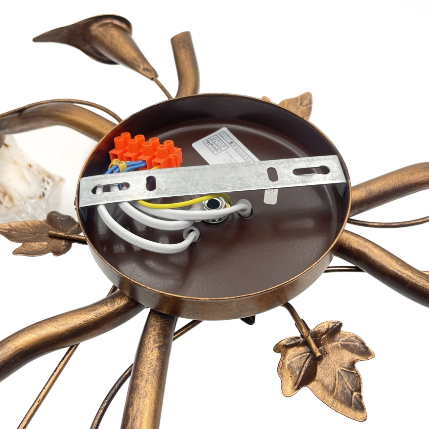 Aufgesetzte Deckenleuchte ROZETA 3xE14/40W/230V, bronzefarben