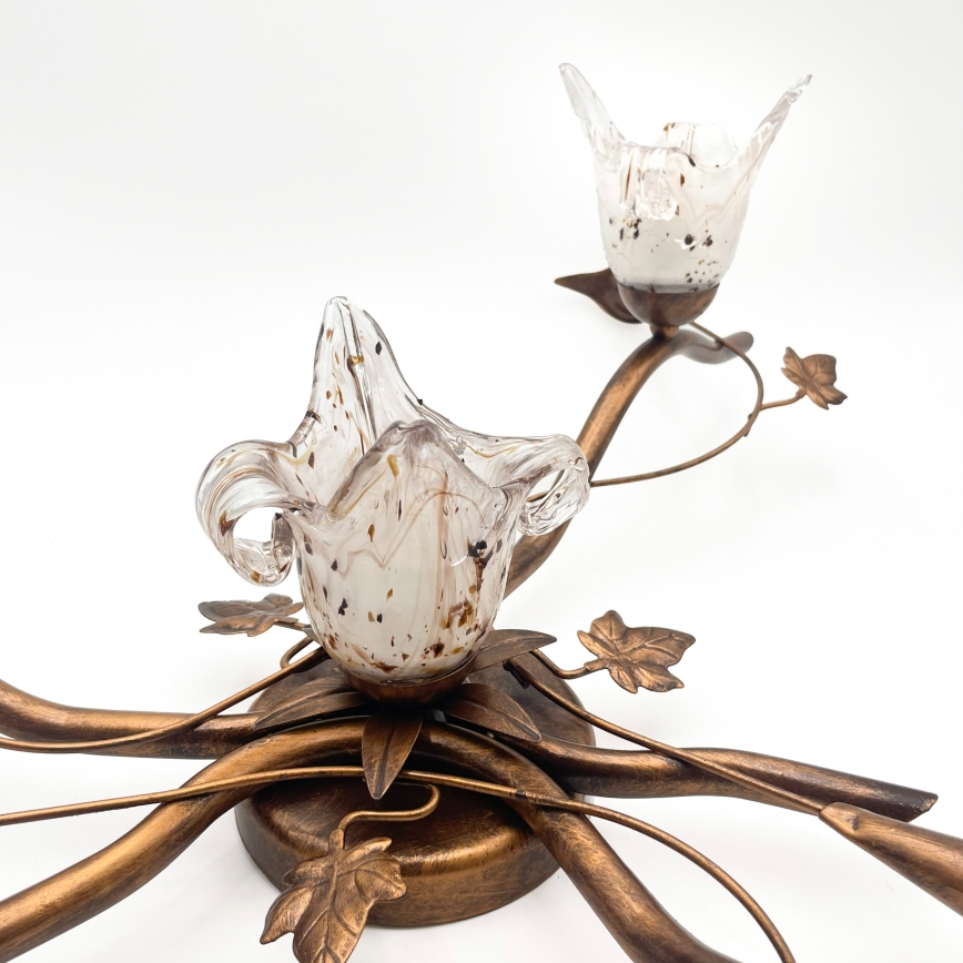 Aufgesetzte Deckenleuchte ROZETA 4xE14/40W/230V bronzefarben