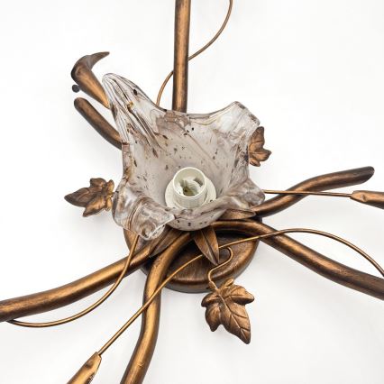 Aufgesetzte Deckenleuchte ROZETA 4xE14/40W/230V bronzefarben