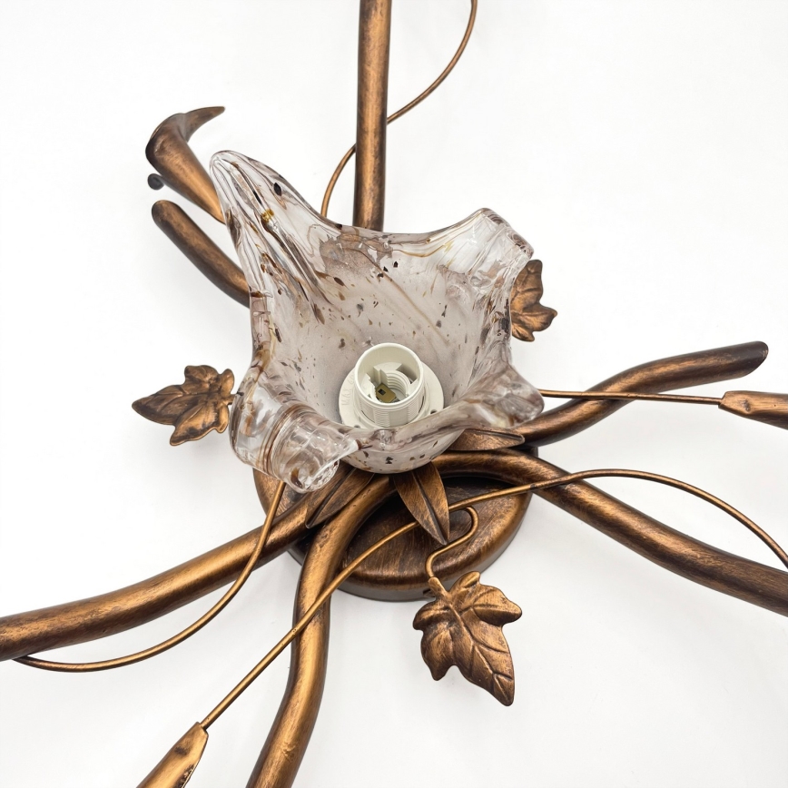 Aufgesetzte Deckenleuchte ROZETA 4xE14/40W/230V bronzefarben