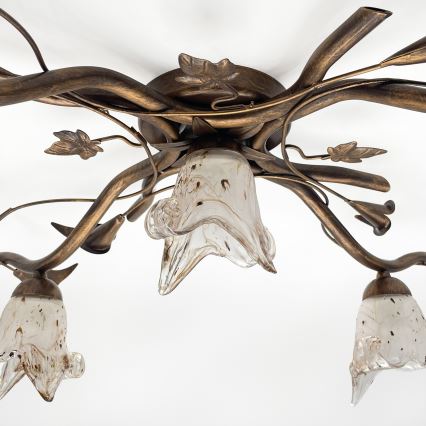 Aufgesetzte Deckenleuchte ROZETA 5xE14/40W/230V bronzefarben