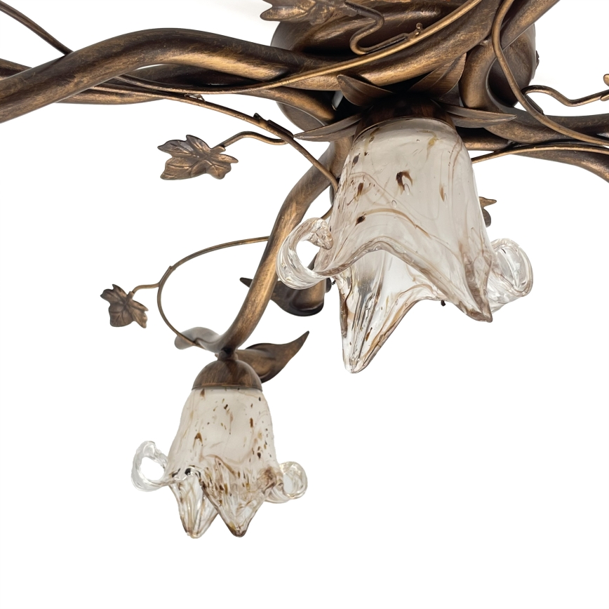 Aufgesetzte Deckenleuchte ROZETA 5xE14/40W/230V bronzefarben