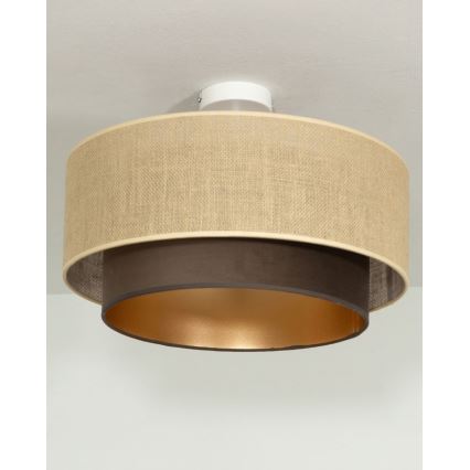 Aufgesetzte Deckenleuchte SARTA 1xE27/60W/230V Ø 45 cm braun/Jute