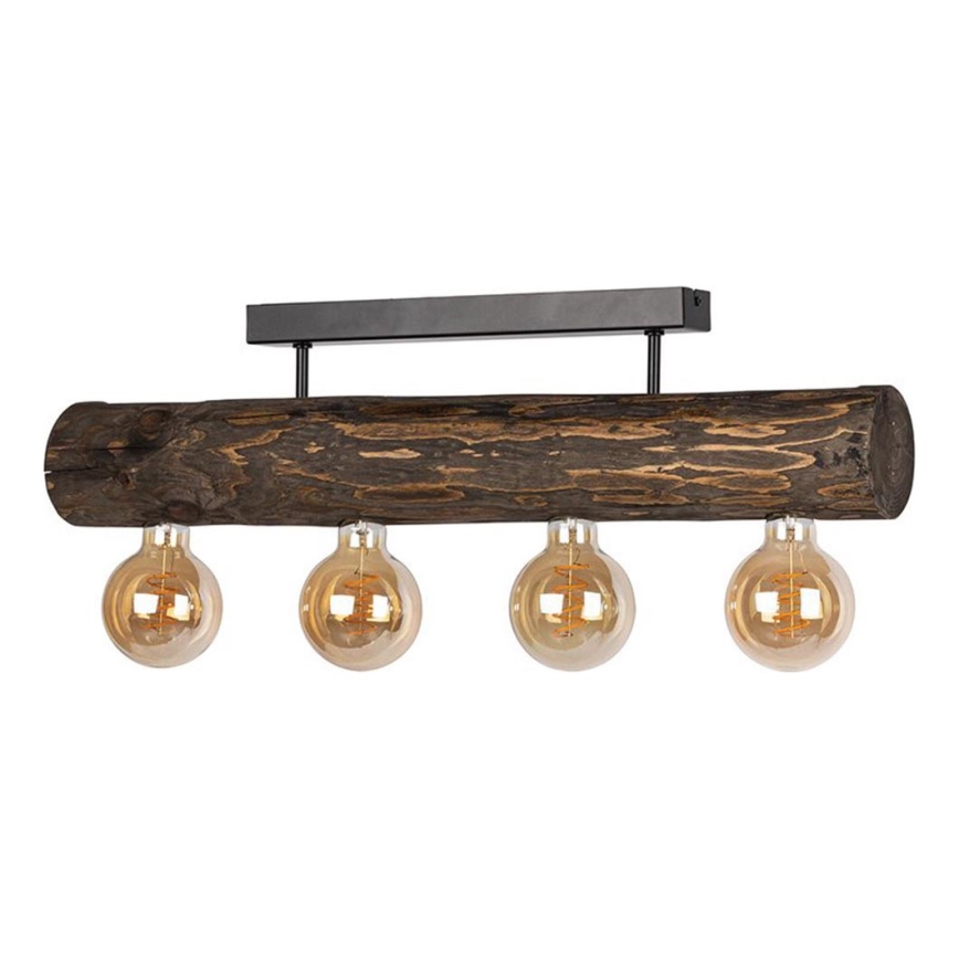 Aufgesetzte Deckenleuchte TRABO 4xE27/60W/230V Kiefer