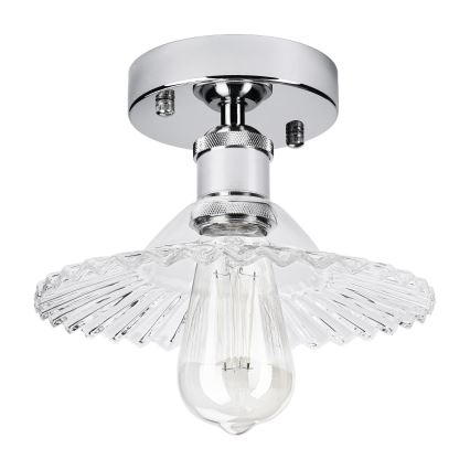 Aufgesetzte Deckenleuchte TRISH 1xE27/15W/230V glänzender Chrom/klares Glas