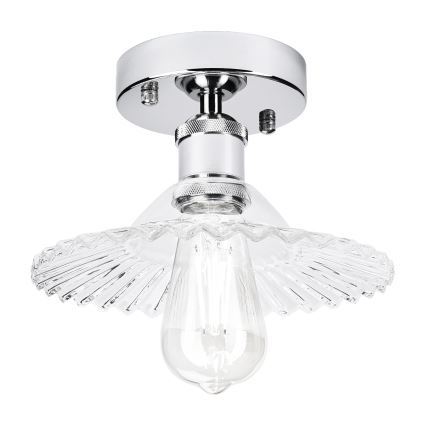 Aufgesetzte Deckenleuchte TRISH 1xE27/15W/230V glänzender Chrom/klares Glas