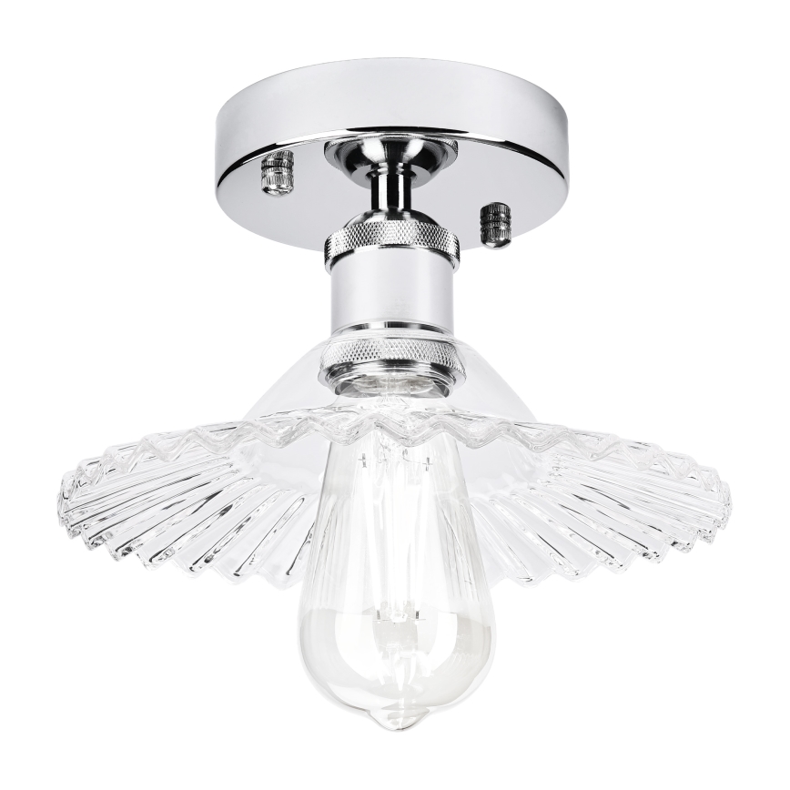 Aufgesetzte Deckenleuchte TRISH 1xE27/15W/230V glänzender Chrom/klares Glas