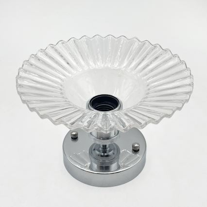 Aufgesetzte Deckenleuchte TRISH 1xE27/15W/230V glänzender Chrom/klares Glas