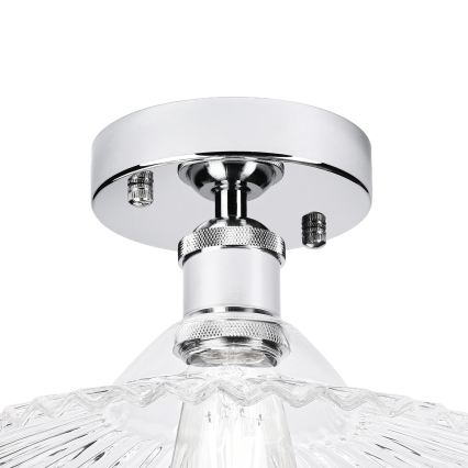 Aufgesetzte Deckenleuchte TRISH 1xE27/15W/230V glänzender Chrom/klares Glas
