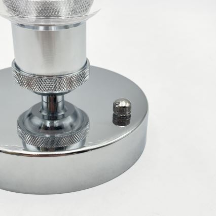 Aufgesetzte Deckenleuchte TRISH 1xE27/15W/230V glänzender Chrom/klares Glas