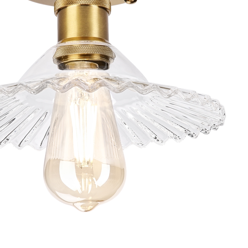 Aufgesetzte Deckenleuchte TRISH 1xE27/15W/230V gold/klar