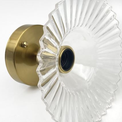 Aufgesetzte Deckenleuchte TRISH 1xE27/15W/230V gold/klar