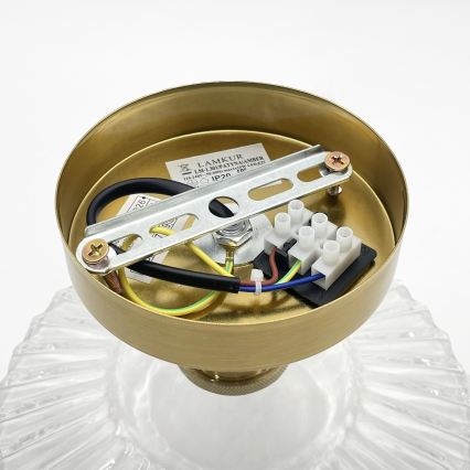 Aufgesetzte Deckenleuchte TRISH 1xE27/15W/230V gold/klar