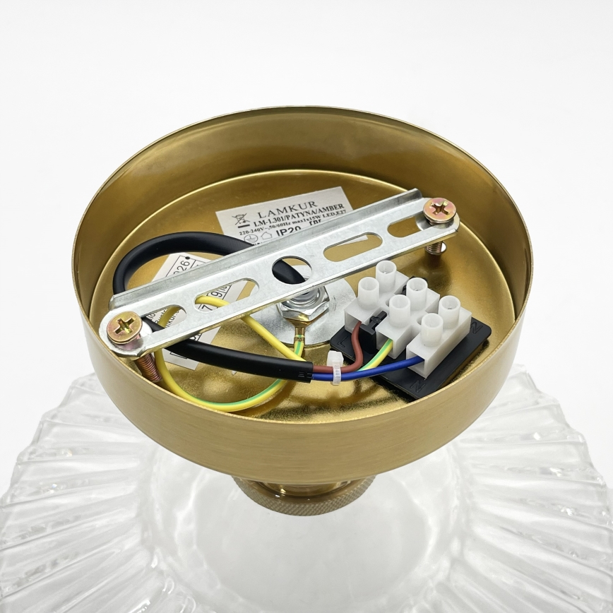 Aufgesetzte Deckenleuchte TRISH 1xE27/15W/230V gold/klar