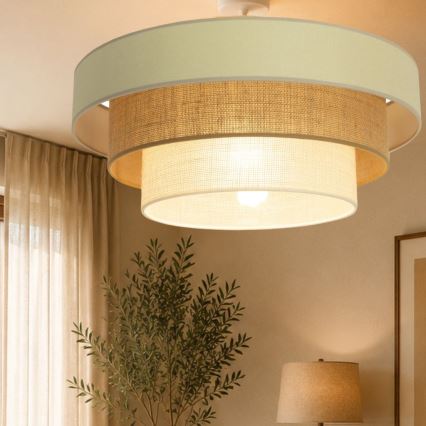 Aufgesetzte Deckenleuchte WENTA 1xE27/60W/230V Ø 50 cm beige/Jute