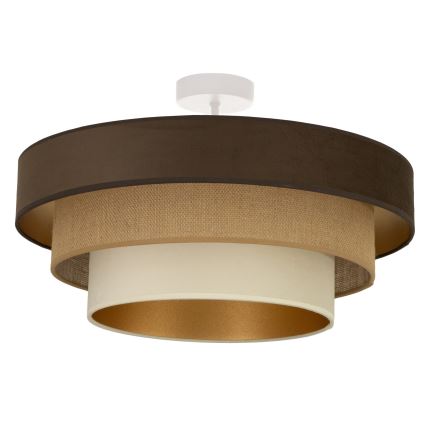 Aufgesetzte Deckenleuchte WENTA 1xE27/60W/230V Ø 50 cm braun/Jute/beige