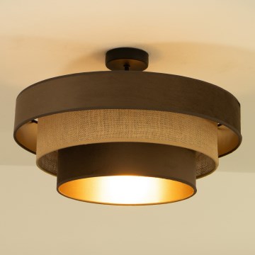 Aufgesetzte Deckenleuchte WENTA 1xE27/60W/230V Ø 50 cm braun/Jute