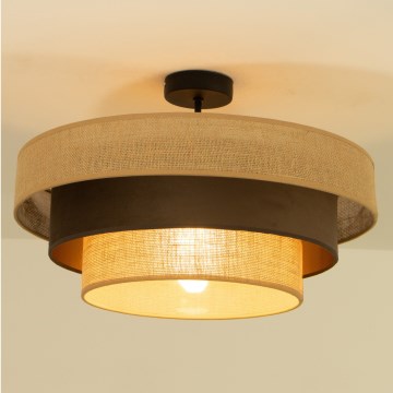 Aufgesetzte Deckenleuchte WENTA 1xE27/60W/230V Ø 50 cm Jute/braun