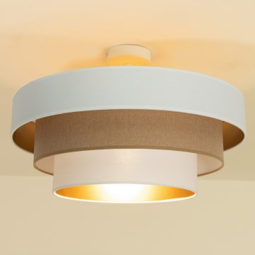 Aufgesetzte Deckenleuchte WENTA 1xE27/60W/230V Ø 50 cm Weiß/Braun