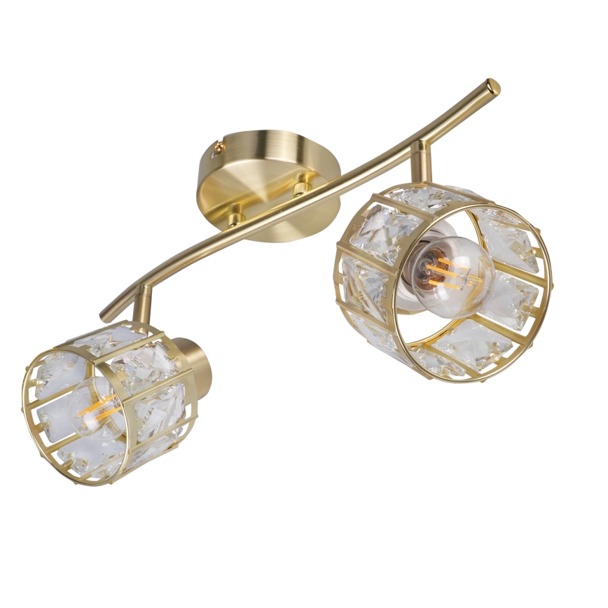 Aufgesetzte Deckenleuchte ZAHARA 2xE27/10W/230V, goldfarben