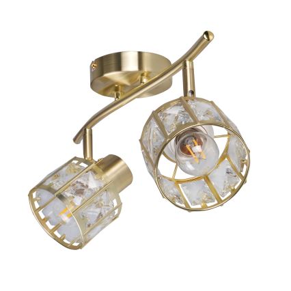 Aufgesetzte Deckenleuchte ZAHARA 2xE27/10W/230V, goldfarben