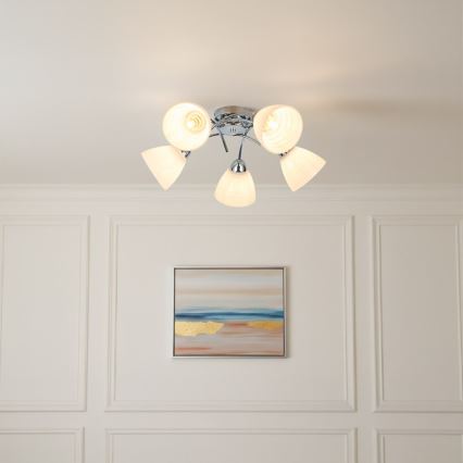 Aufgesetzter Kronleuchter CLARA 5xE27/15W/230V, glänzender Chrom
