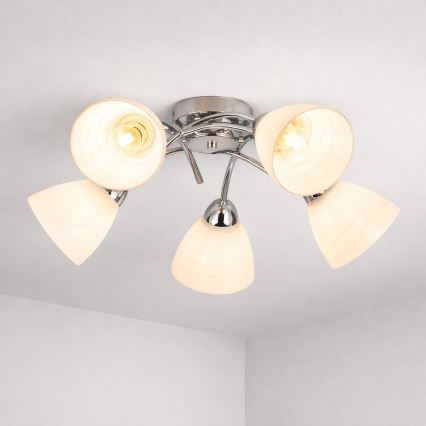 Aufgesetzter Kronleuchter CLARA 5xE27/15W/230V, glänzender Chrom