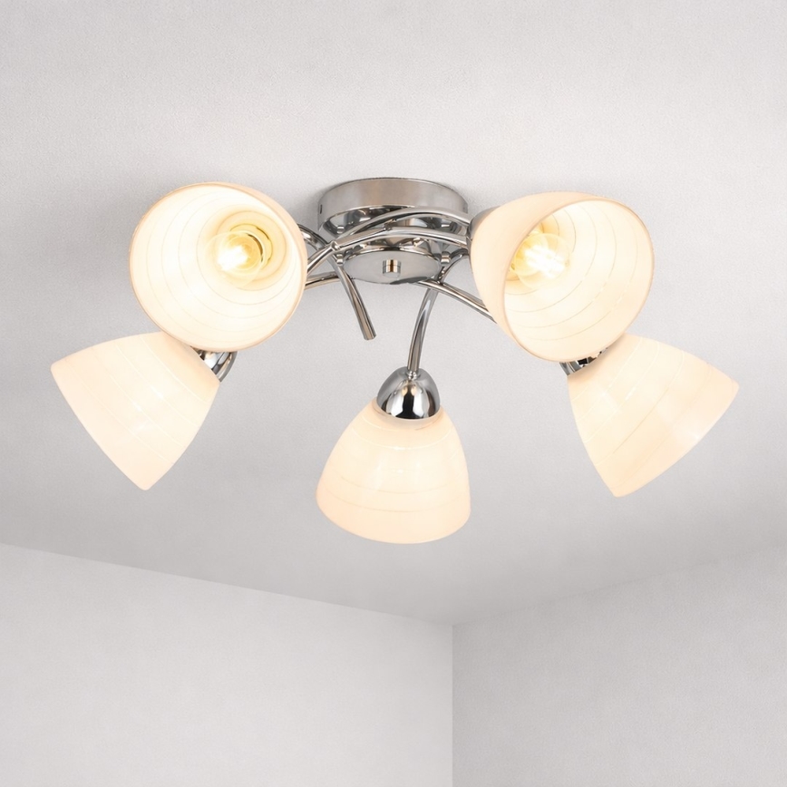 Aufgesetzter Kronleuchter CLARA 5xE27/15W/230V, glänzender Chrom