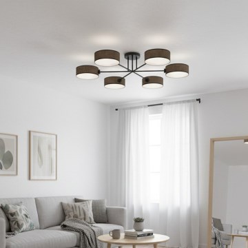 Aufgesetzter Kronleuchter MAGA 6xE14/10W/230V braun