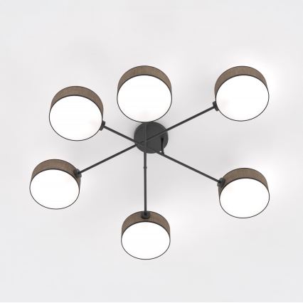 Aufgesetzter Kronleuchter MAGA 6xE14/10W/230V braun
