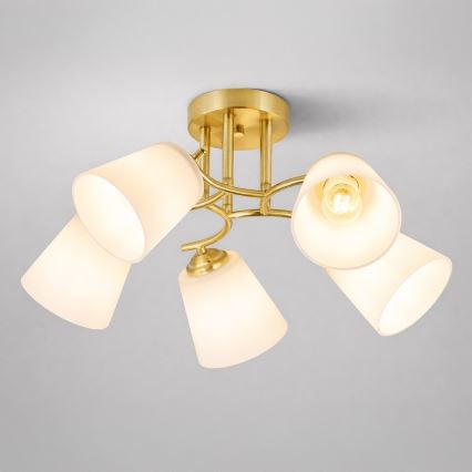 Aufgesetzter Kronleuchter PAFOS 5xE27/15W/230V goldfarben