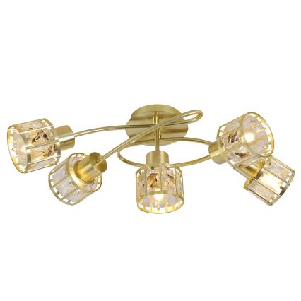 Aufgesetzter Kronleuchter ZAHARA 5xE27/10W/230V gold