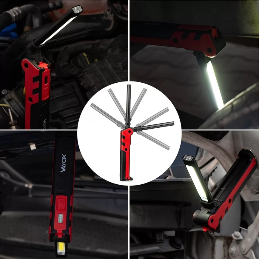 Aufladbare LED-Arbeitshandleuchte LED/5W/5V IPX2 360 glänzend 2000 mAh