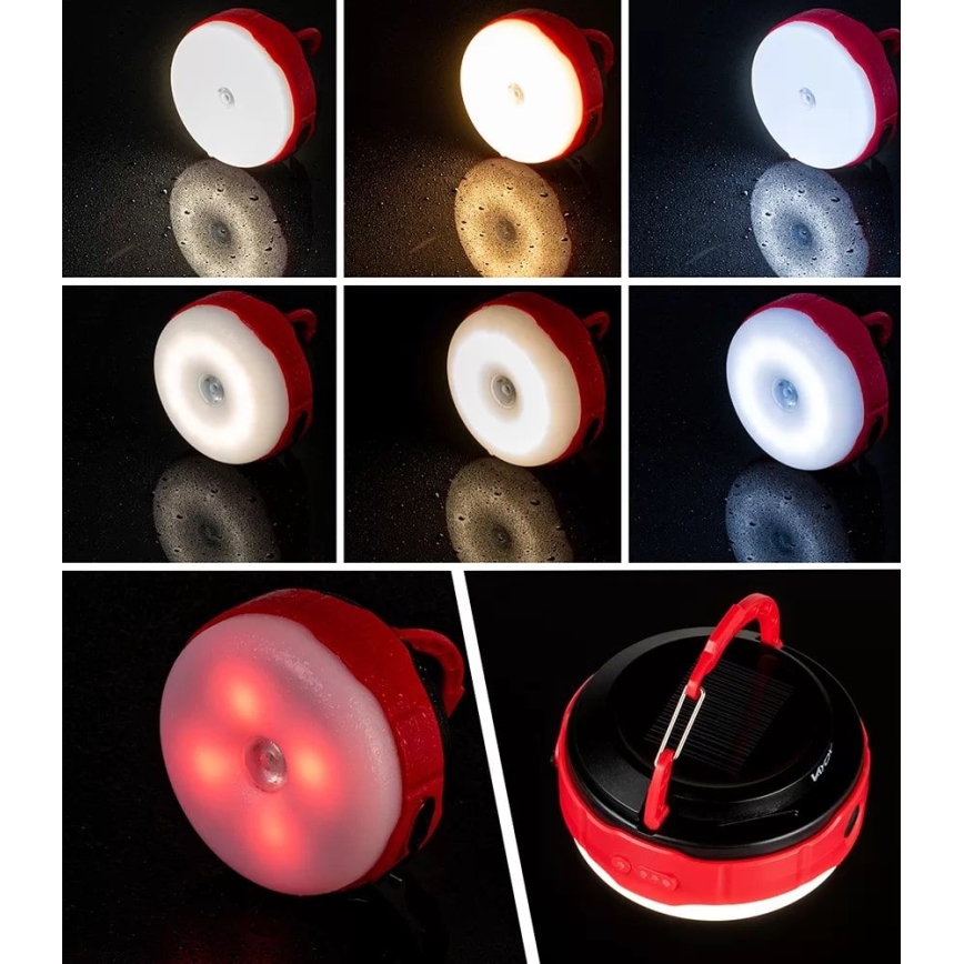 Dimmbare, aufladbare LED-Solar-Taschenlampe mit Powerbank-Funktion LED/3W/5V 3000/4000/6500K IPX6 500 glänzend 2000 mAh