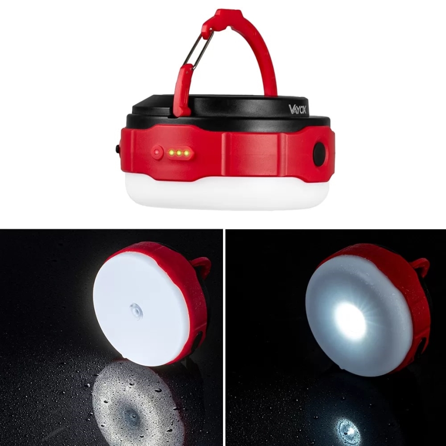 Dimmbare, aufladbare LED-Solar-Taschenlampe mit Powerbank-Funktion LED/3W/5V 3000/4000/6500K IPX6 500 glänzend 2000 mAh