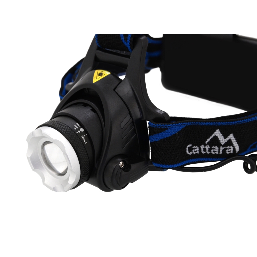 Aufladbare LED-Stirnlampe LED/6W/7,4V 2x2800 mAh IP44 schwarz/blau