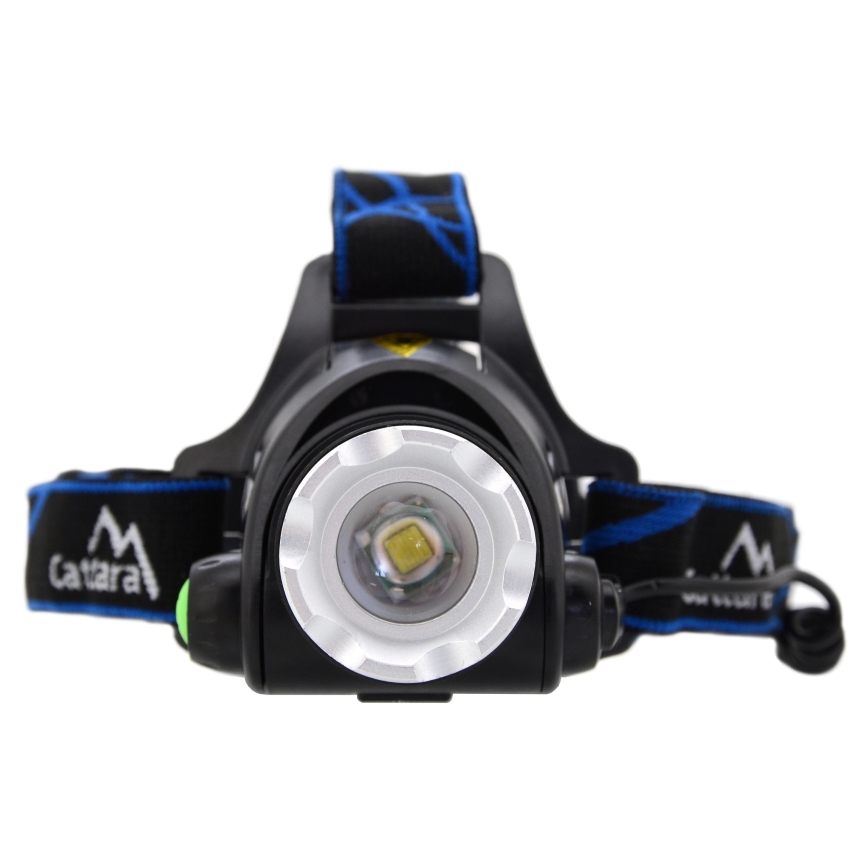 Aufladbare LED-Stirnlampe LED/6W/7,4V 2x2800 mAh IP44 schwarz/blau