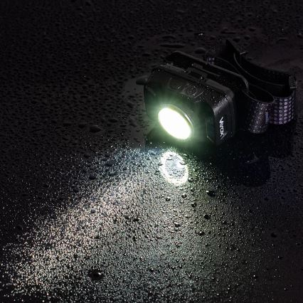 Dimmbare, aufladbare LED-Stirnlampe mit Sensor und rotem Licht LED/15W/5V IP66 430 glänzend 1800 mAh