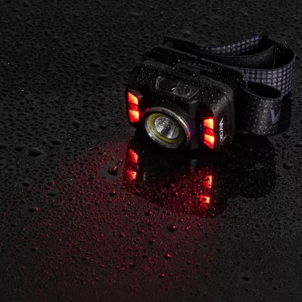 Dimmbare, aufladbare LED-Stirnlampe mit Sensor und rotem Licht LED/15W/5V IP66 430 glänzend 1800 mAh