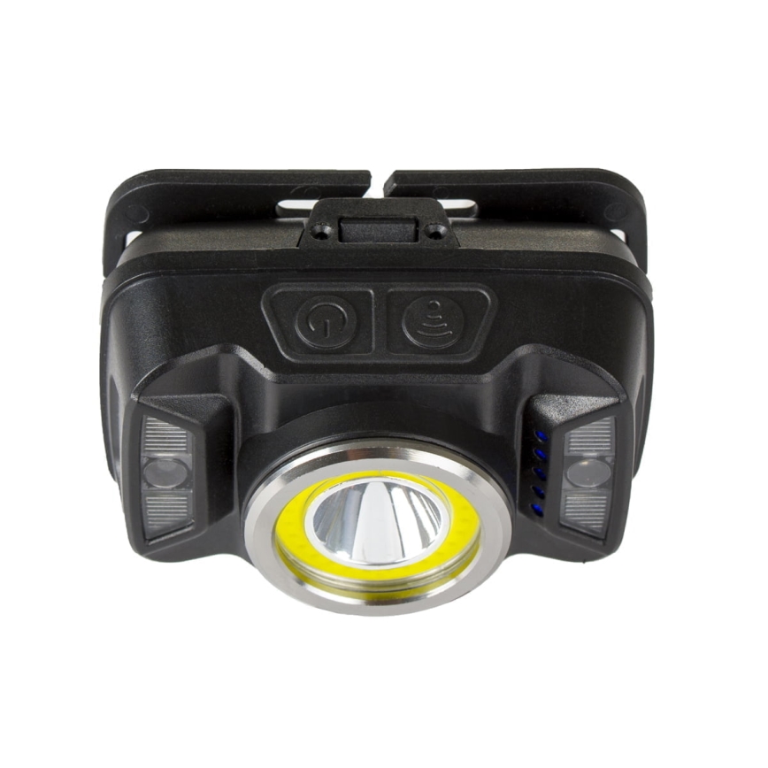 Dimmbare, aufladbare LED-Stirnlampe mit Sensor und rotem Licht LED/15W/5V IP66 430 glänzend 1800 mAh