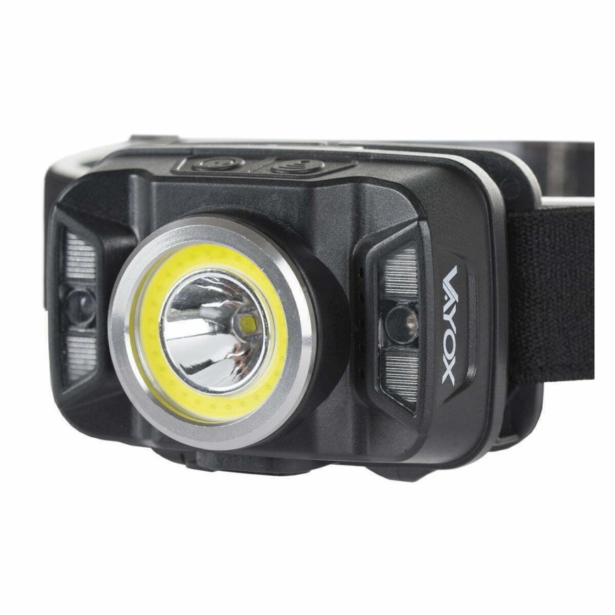 Dimmbare, aufladbare LED-Stirnlampe mit Sensor und rotem Licht LED/15W/5V IP66 430 glänzend 1800 mAh